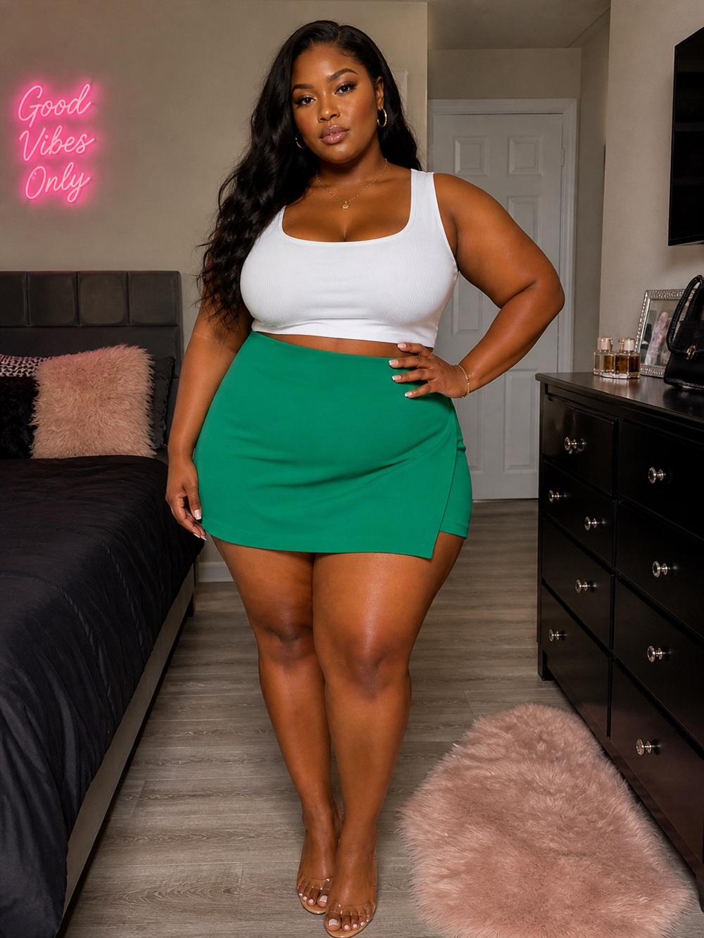 torrid Green Mini Skort - Picture 2 of 3